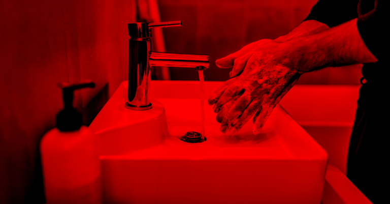 washing hands with soap